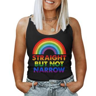 Straight But Not Narrow Rainbow Lgbt Gay Pride Lesbian Women Tank Top | Mazezy AU