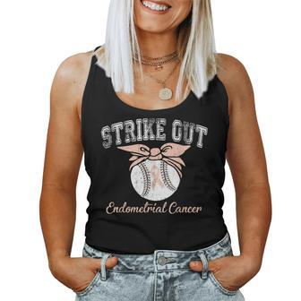 Strike Out Endometrial Cancerawareness Baseball Lover Women Tank Top | Mazezy
