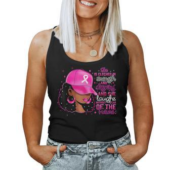Strong Girls Afro Black Woman Pink Ribbon Breast Cancer Women Tank Top - Monsterry AU