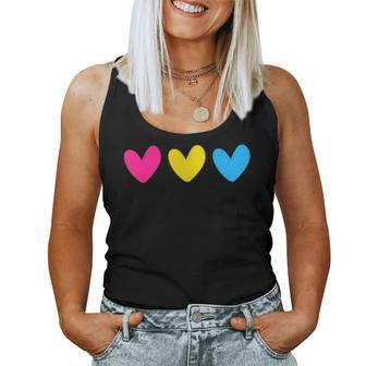 Subtle Pansexual Hearts Clothes Pan Pride Ally Merch Stuff Women Tank Top | Mazezy