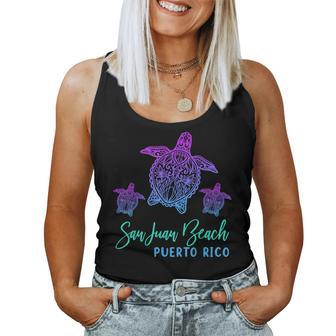 Summer Vacation Sea Turtle Puerto Rico San Juan Beach Women Tank Top - Monsterry AU