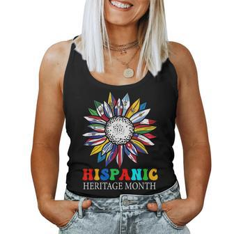 Sunflower Latin Countries Flags Hispanic Heritage Month Women Tank Top - Monsterry