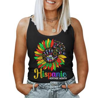 Sunflower Latino Hispanic Heritage Month Roots And Flags Women Tank Top - Seseable