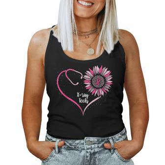 Sunflower X-Ray Tech Pink Ribbon Breast Cancer Awareness Women Tank Top | Mazezy