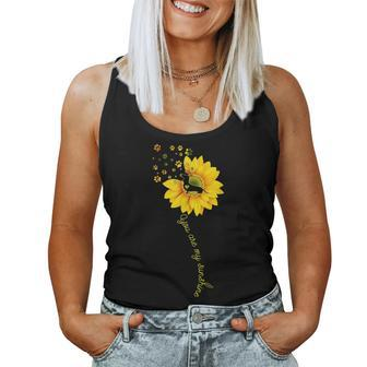 You Are My Sunshine Half Sunflower Dachshund Dog Women Tank Top | Mazezy