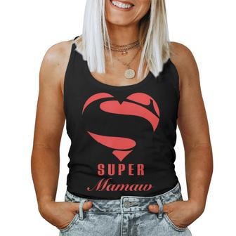 Super Mamaw Superhero Family Christmas Costume Women Tank Top - Monsterry