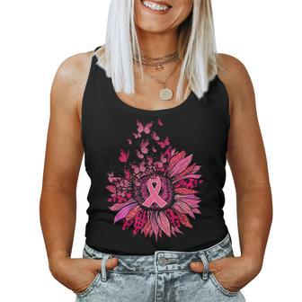 Support Squad Breast Cancer Awareness Pink Ribbon Butterfly Women Tank Top - Seseable
