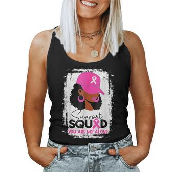 Support Squad You Are Not Alone Black Breast Cancer Women Tank Top - Seseable