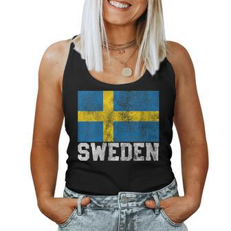Swedish Sweden Flag National Pride Roots Country Family Women Tank Top | Mazezy