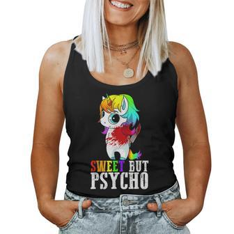 Sweet But Psycho Cute Humor Wife Mom Horror Goth Punk Women Tank Top | Mazezy DE
