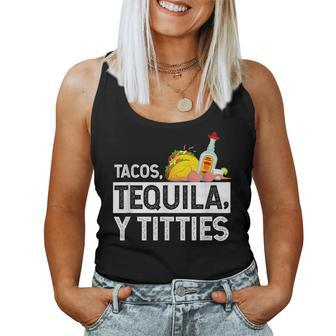 Tacos Tequila Y Titties Funny Graphic Women Tank Top Basic Casual Daily Weekend Graphic - Thegiftio UK