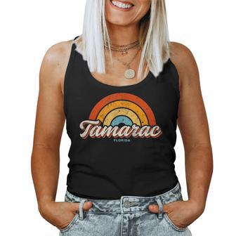 Tamarac Florida Fl Vintage Rainbow Retro 70S Women Tank Top | Mazezy
