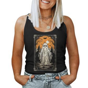 Tarot Of Floral Ghost Halloween Ghost In The Forest Gothic Women Tank Top - Monsterry CA