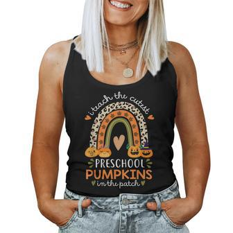I Teach The Cutest Preschool Pumpkins Halloween Teacher Fall Halloween For Teacher Women Tank Top | Mazezy UK
