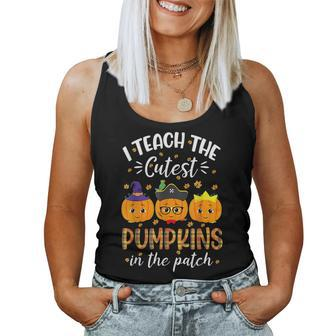 I Teach The Cutest Pumpkins In The Patch Halloween Teacher Halloween For Teacher Women Tank Top | Mazezy