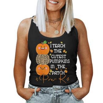 I Teach The Cutest Pumpkins In Patch Pre K Halloween Teacher Women Tank Top - Monsterry AU