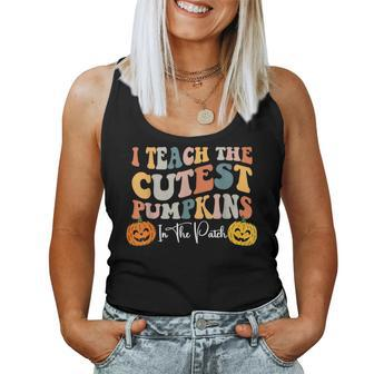 I Teach The Cutest Pumpkins In The Patch Teacher Fall Women Tank Top - Seseable