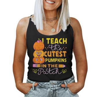 I Teach The Cutest Pumpkins In The Patch Teacher Halloween Women Tank Top - Monsterry AU