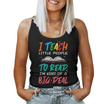 I Teach Little People To Read Book Teacher Women Men For Teacher Women Tank Top | Mazezy