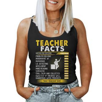 Teacher Facts Sayings Graduation Costume Women Tank Top | Mazezy