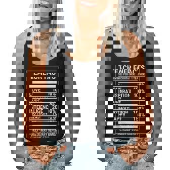 Teacher Facts Teaching Nutritional Facts Women Tank Top | Mazezy