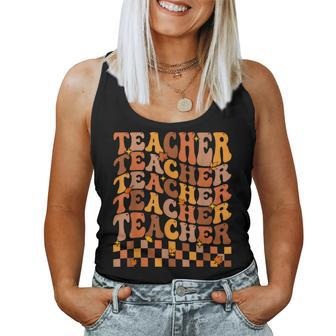 Teacher Fall Autumn Vibes Back To School Maple Leaf Women Tank Top - Seseable