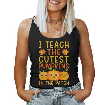 Teacher Halloween Pre-K Teacher Kindergarten Cutest Pumpkins Women Tank Top - Thegiftio UK
