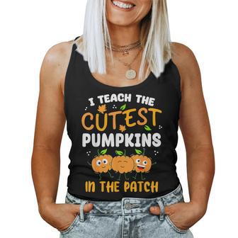 Teacher Halloween Pre-K Teacher Kindergarten Cutest Pumpkins Women Tank Top - Monsterry DE