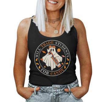 Teacher Will Trade Students For Candy Easy Halloween Costume Women Tank Top - Seseable