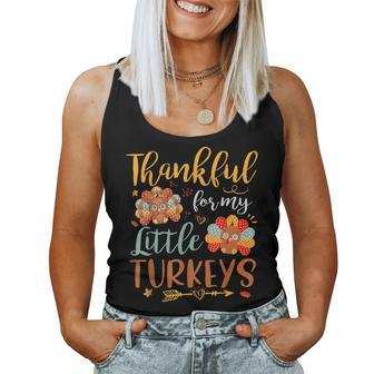 Teachers Thanksgiving Fall Thankful For My Little Turkey Women Tank Top - Seseable