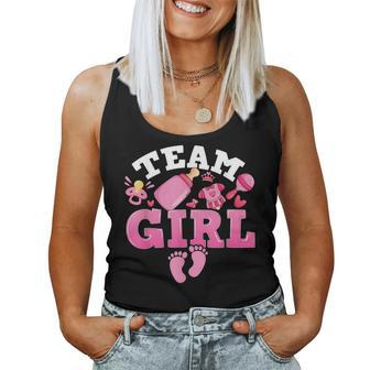 Team Girl Funny Gender Reveal Party Idea For Dad Mom Family Women Tank Top Weekend Graphic - Seseable