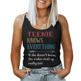 Teenie Grandma Gift Nie Knows Everything Women Tank Top Weekend Graphic - Seseable