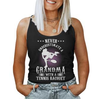 Tennis Player Grandma Grandmother Never Underestimate For Grandma Women Tank Top | Mazezy