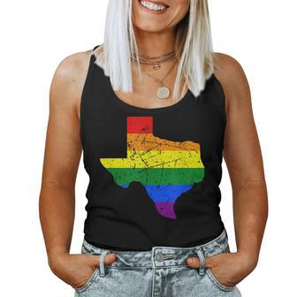 Texas Lgbt Rainbow Flag State Houston Gay Pride Texas Women Tank Top | Mazezy
