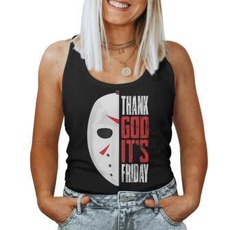 Thank God It's Friday Halloween Horror Scary Movies Halloween Women Tank Top | Mazezy