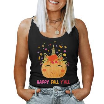 Thanksgiving Cute Pumpkin Unicorn Halloween S Girls Women Tank Top | Mazezy UK