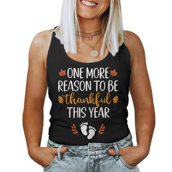 Thanksgiving Pregnancy Announcement Fall Baby Reveal Women Tank Top - Monsterry