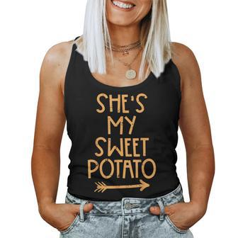 Thanksgiving Shes My Sweet Potato Matching Couple Fall Women Tank Top - Monsterry CA
