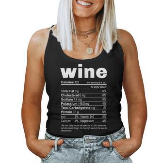 Thanksgiving Wine Nutritional Facts Costume Women Tank Top - Seseable