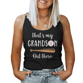 Thats My Grandson Funny Grandmother Baseball Grandma Women Tank Top Basic Casual Daily Weekend Graphic - Seseable