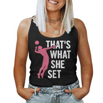 That's What She Set Pun For A Volleyball Girl Women Tank Top | Mazezy