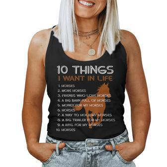 Things I Want In My Life Horses More Horses For Girls Women Women Tank Top Basic Casual Daily Weekend Graphic - Thegiftio UK