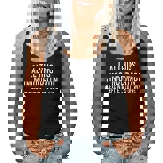 All Things In Moderation Except Wine Lots Of Wine Quote Women Tank Top | Mazezy