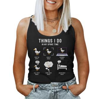 Things I Do In My Spare Time Ducks Birds For Bird Lovers Women Tank Top | Mazezy