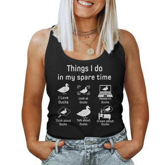 Things I Do In My Spare Time Ducks Love Cute Duck Mom Dad For Mom Women Tank Top | Mazezy UK
