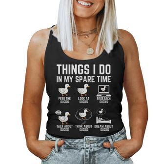 Things I Do In My Spare Time Ducks Lover Cute Birds For Bird Lovers Women Tank Top | Mazezy