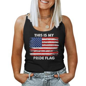 This Is My Pride Flag Usa American 4Th Of July Patriotic Women Tank Top Basic Casual Daily Weekend Graphic - Seseable