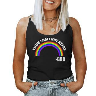 Thou Shall Not Steal - Gods Rainbow Women Tank Top Weekend Graphic - Monsterry CA