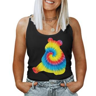 Tie Dye Giant Panda Rainbow Print Animal Hippie Peace Women Tank Top | Mazezy