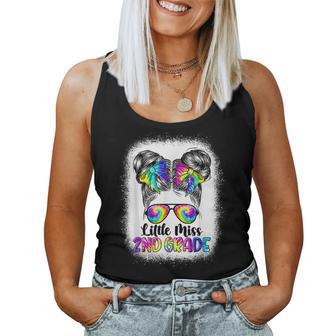 Tie Dye Little Miss 2Nd Grade Messy Bun Back To School Girls Women Tank Top - Seseable